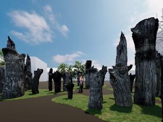 Vizualizace expozice „Les civilizací“, ©Subfossil Oak