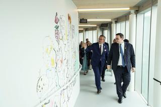 Commissioner General for Czech participation Ondřej Šoš​ka and Minister of Foreign Affairs Jan Lipavský during a tour of the pavilion’s visitor route,  ©Office of the Czech Commissioner General, Světlana Mašková